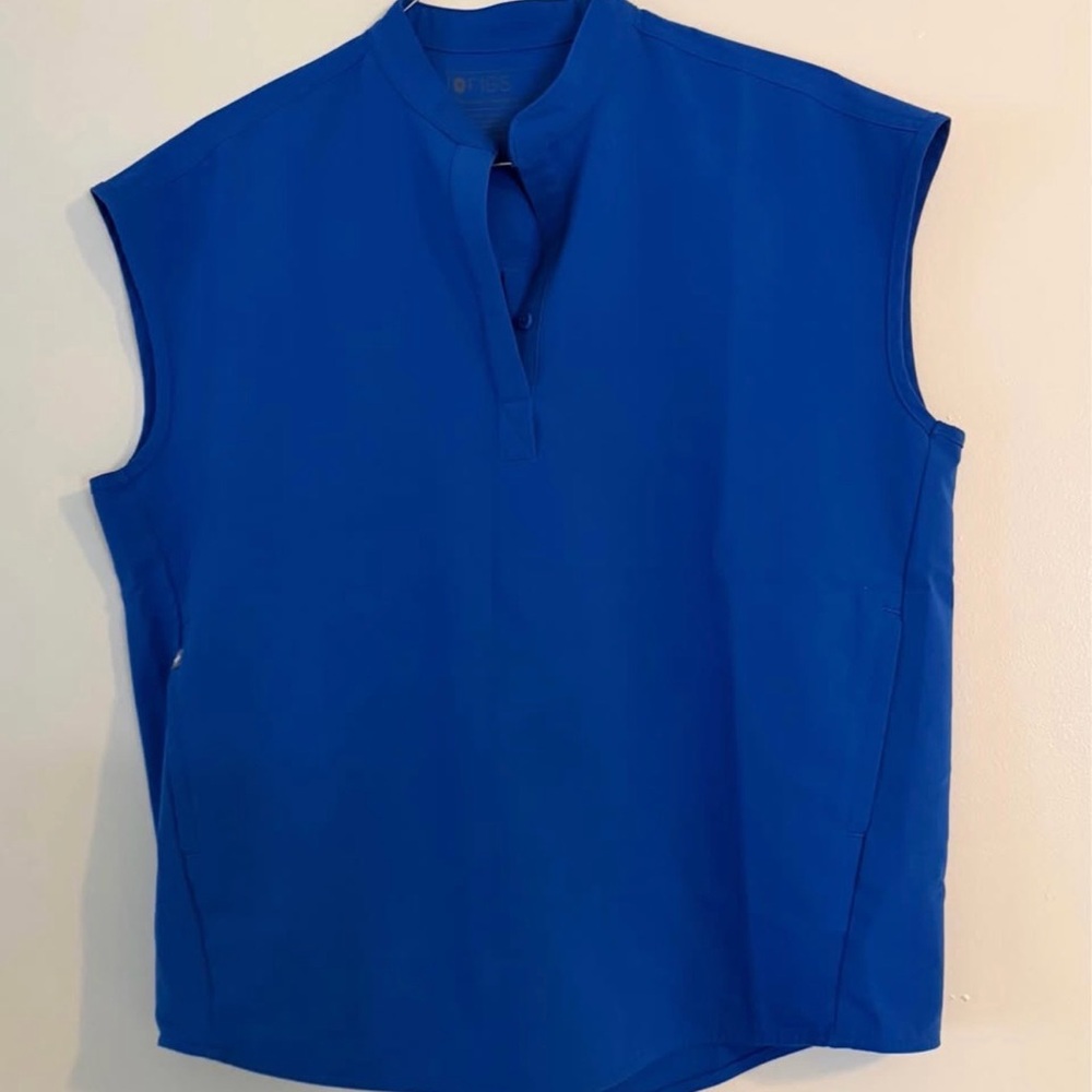 Figs Royal Blue Sleeveless Blouse